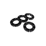 4 hard black plastic rings, separable into quarters.