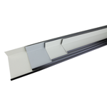 The inside view of 4 sizes of edge trim, nestled together. 