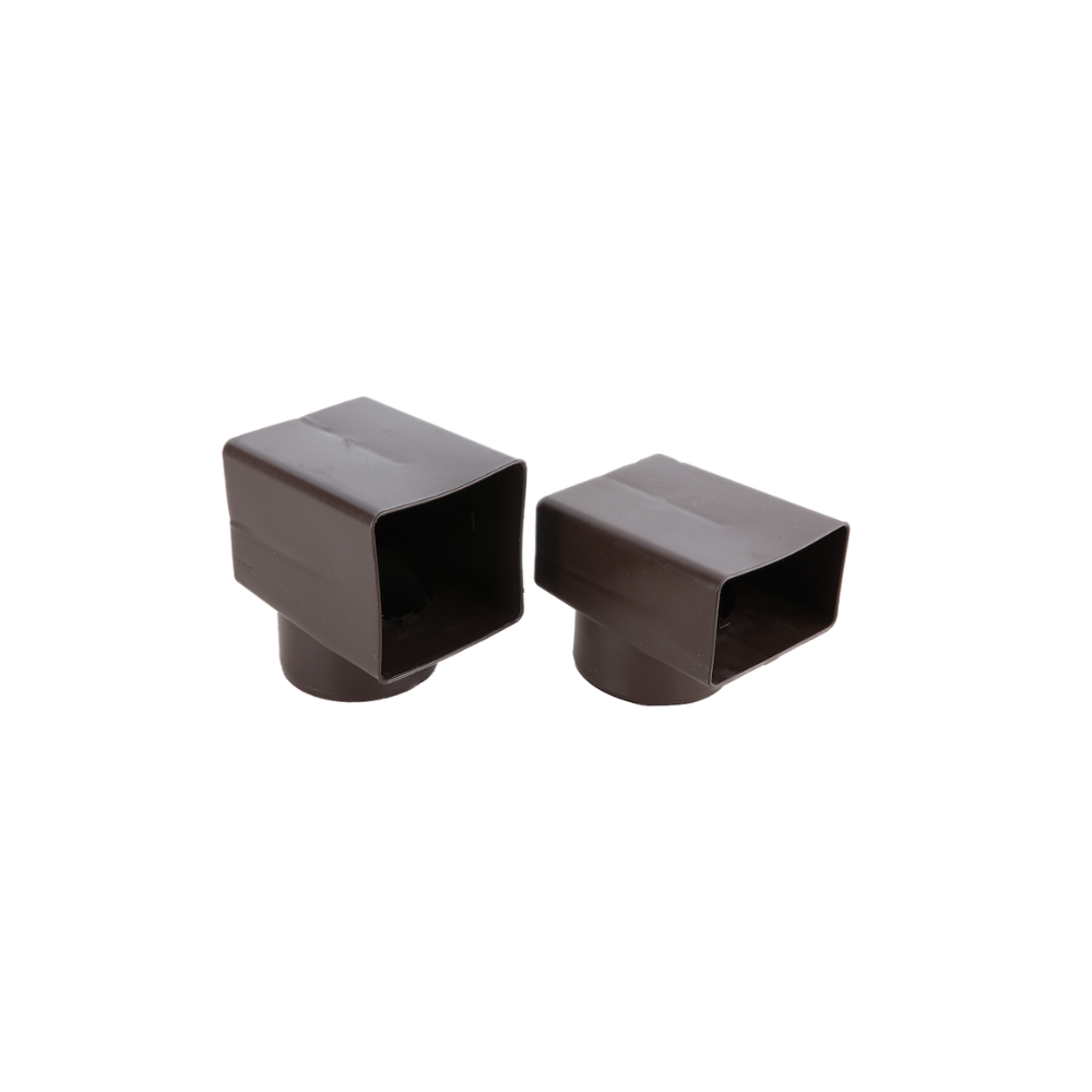 Each spigot, both sizes shown here, is a short black plastic cylinder with a perpendicular, hollow rectangular prism on top.