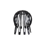 A black, hard plastic openweave ball with 10 flexible 'legs' that fit into the Rainwater Ootlet, be it 60, 80 or 100mm diameter.