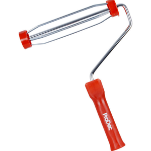 A bright red-handled roller frame.